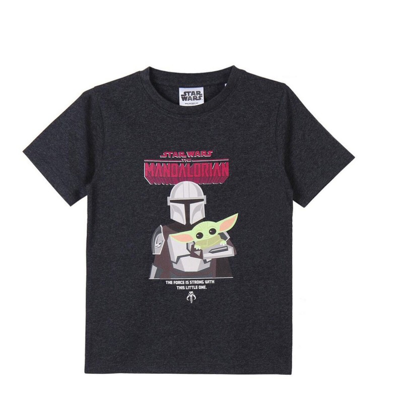 Kurzarm-T-Shirt für Kinder The Mandalorian Schwarz