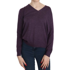 BYBLOS Elegante lila Wollbluse mit V-Ausschnitt