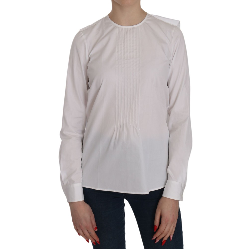 Dsquared² Elegantes weißes Baumwoll-Top mit Rundhalsausschnitt