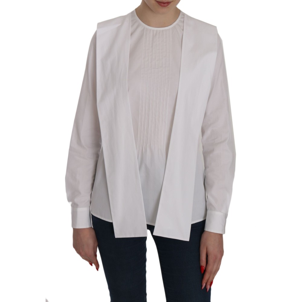 Dsquared² Elegantes weißes Baumwoll-Top mit Rundhalsausschnitt