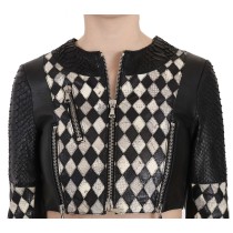 John Richmond Schicke, von Bikern inspirierte, verkürzte Lederjacke