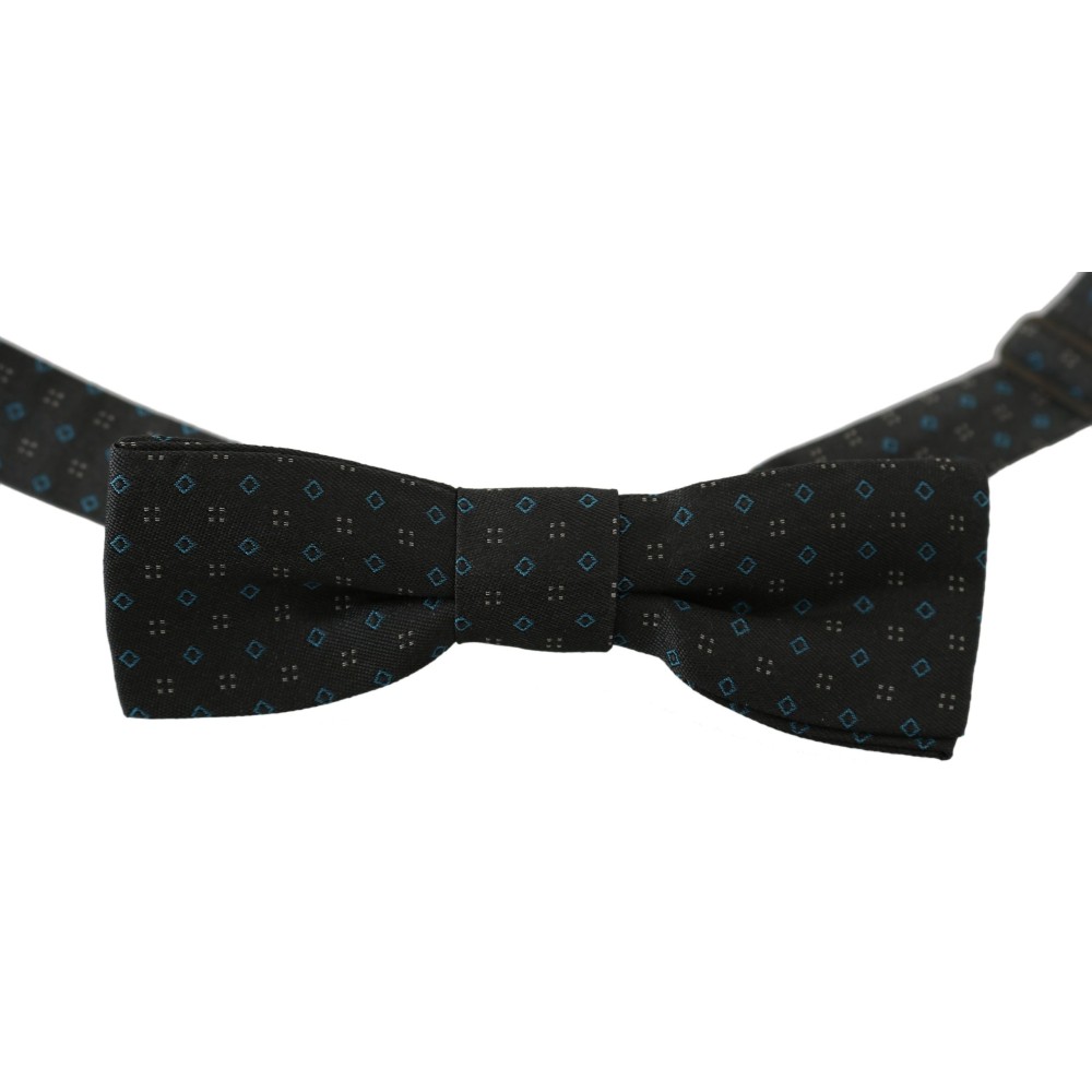 Dolce & Gabbana Elegante gemusterte Fliege aus grauer Seide