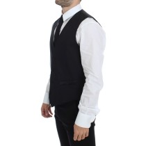 Dolce & Gabbana Elegantes schwarzes Kleid aus Seidenwolle Weste