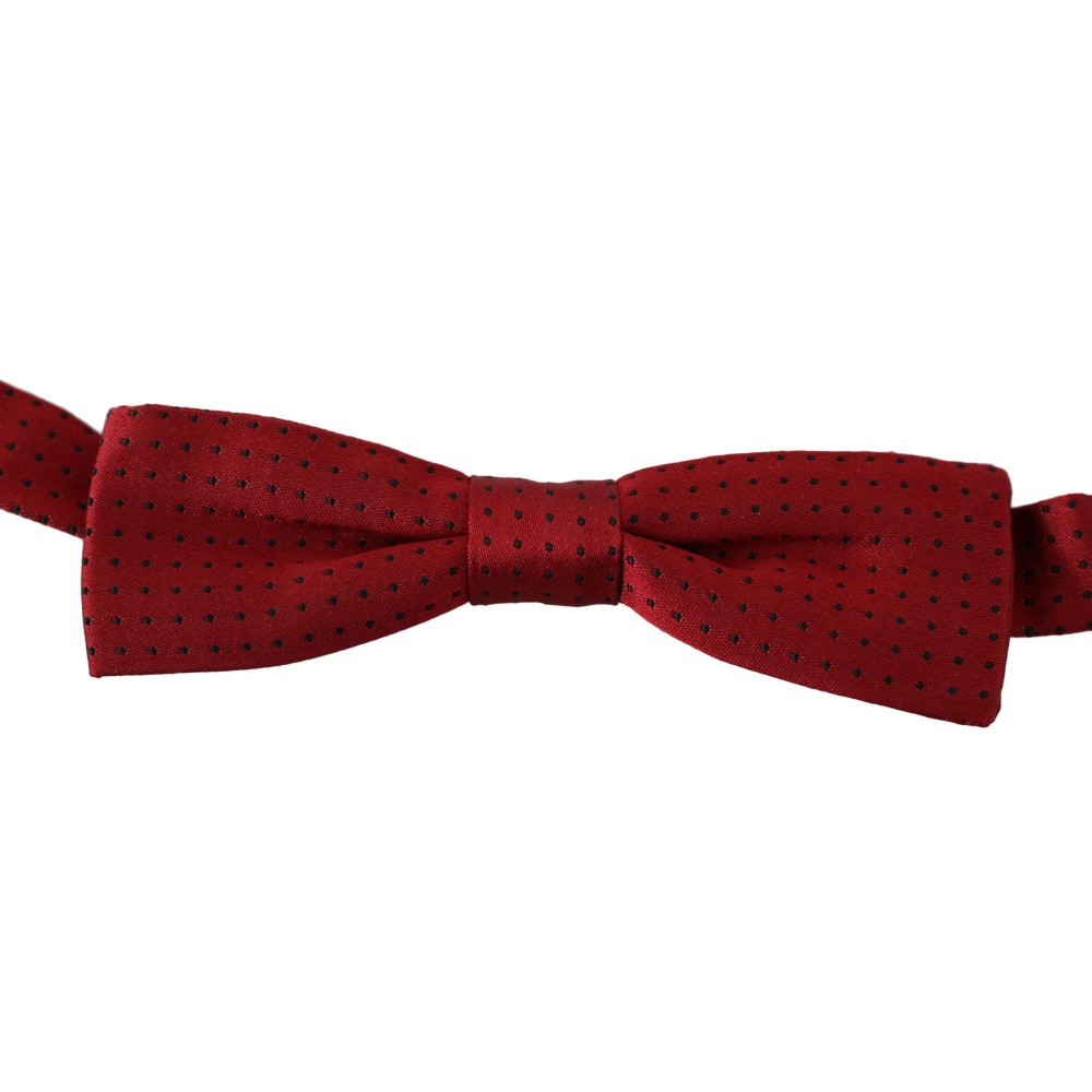 Dolce & Gabbana Elegante rot gepunktete Seidenfliege