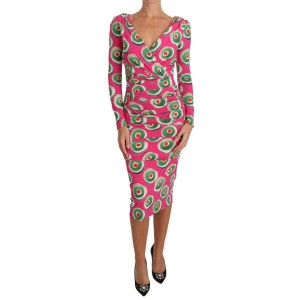 Dolce & Gabbana Elegantes rosa Seidenmantel-Bodycon-Kleid