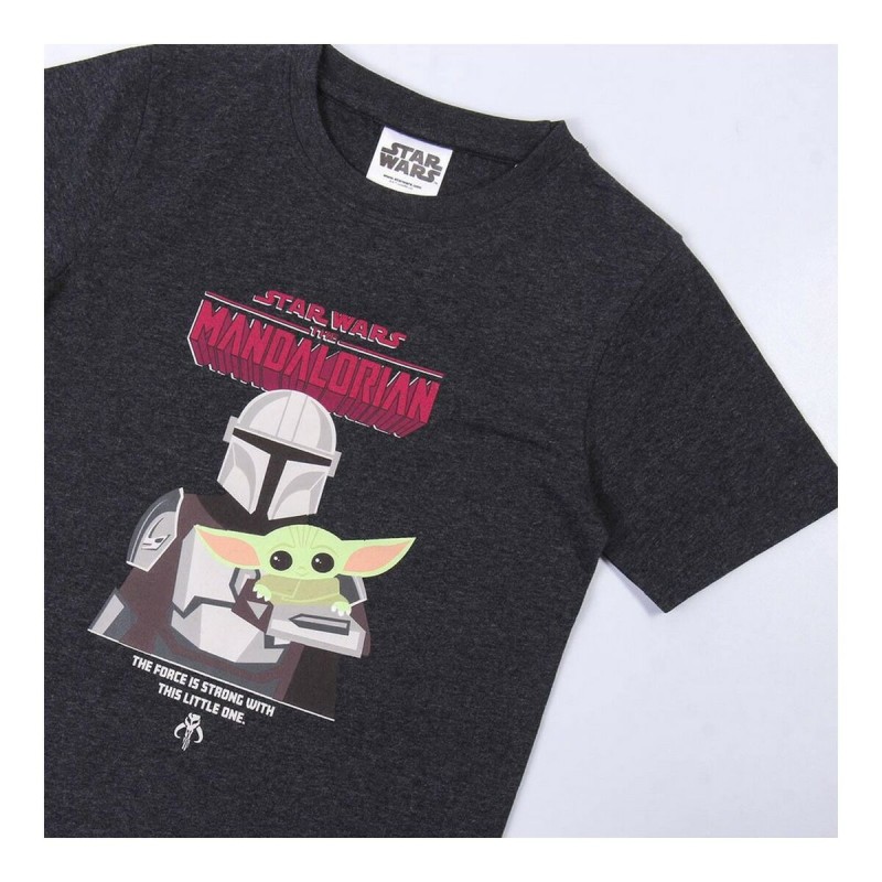 Kurzarm-T-Shirt für Kinder The Mandalorian Schwarz