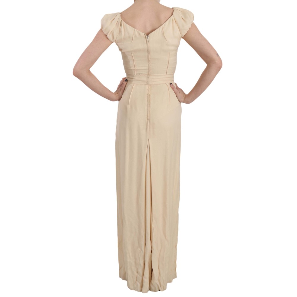 Dolce & Gabbana Seidensäulen-Kleid mit Strumpfbandärmeln