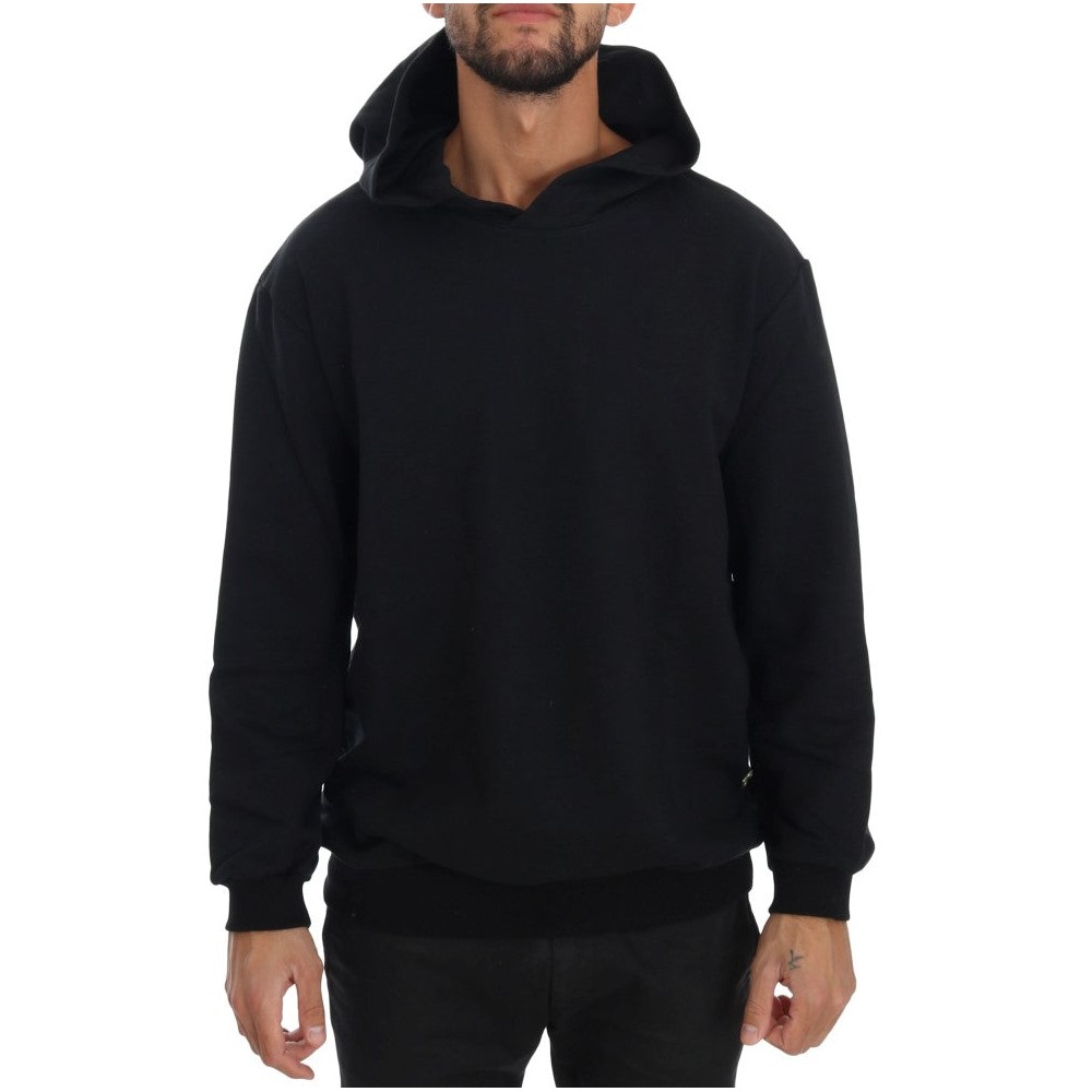 Daniele Alessandrini Eleganter schwarzer Kapuzenpullover aus Baumwolle