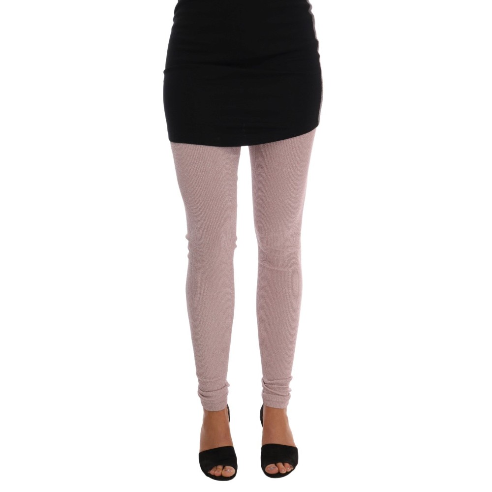 Dolce & Gabbana Elegante rosa Stretch-Hose mit mittlerer Taille