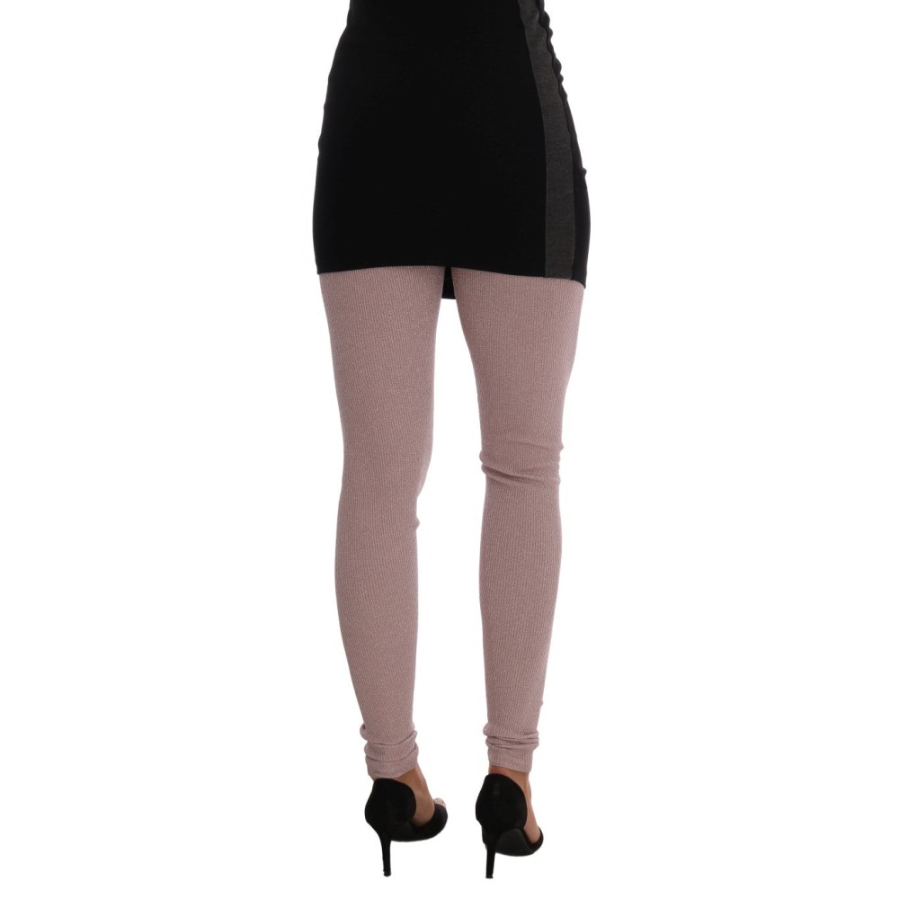 Dolce & Gabbana Elegante rosa Stretch-Hose mit mittlerer Taille