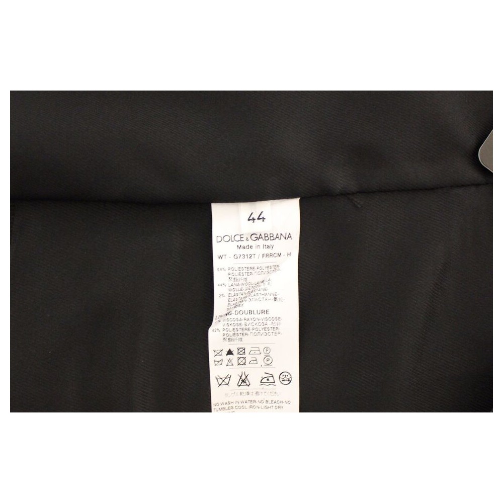 Dolce & Gabbana Elegantes Graues Woll-Stretch-Kleid Weste