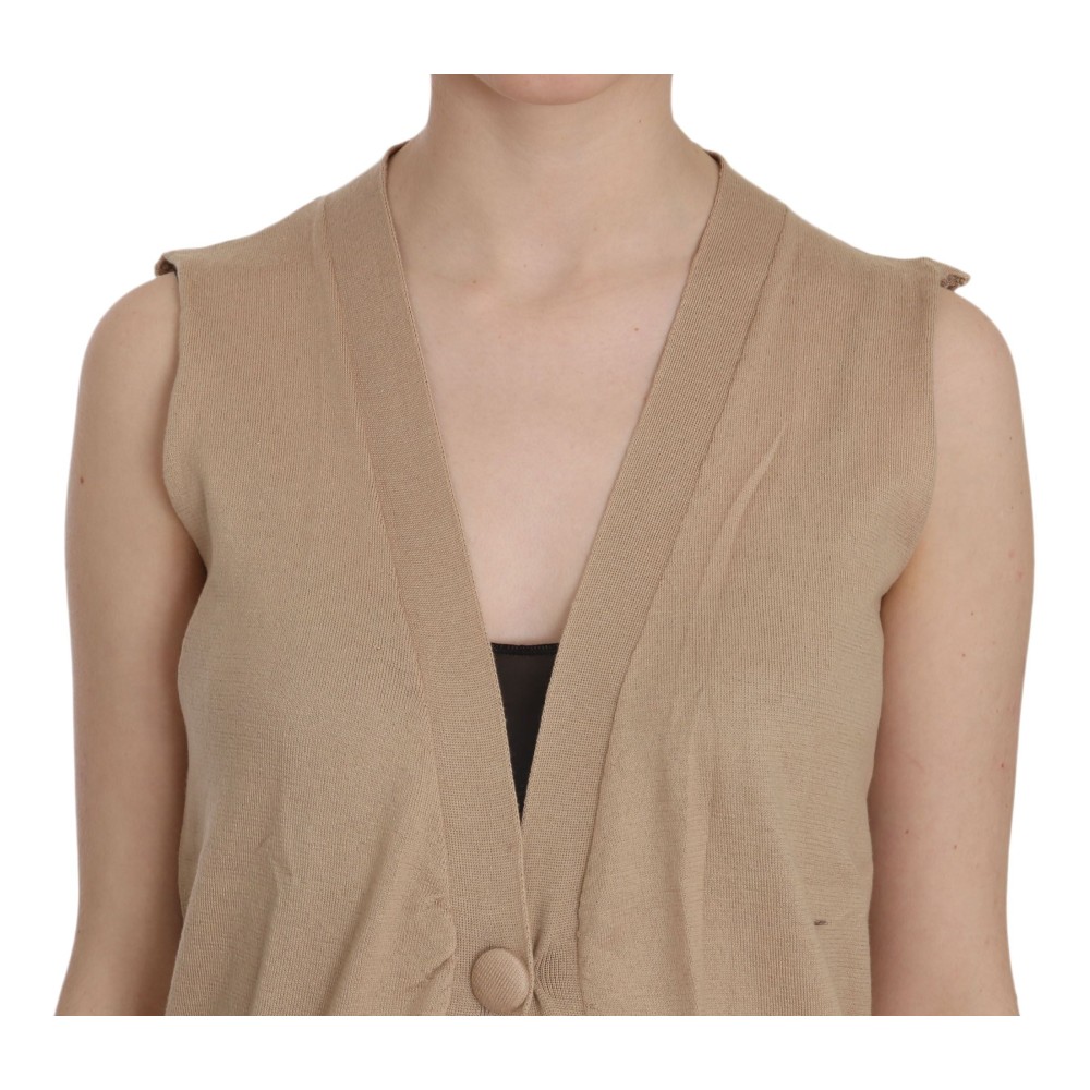 PINK MEMORIES Elegantes ärmelloses Baumwoll-Cardigan-Top