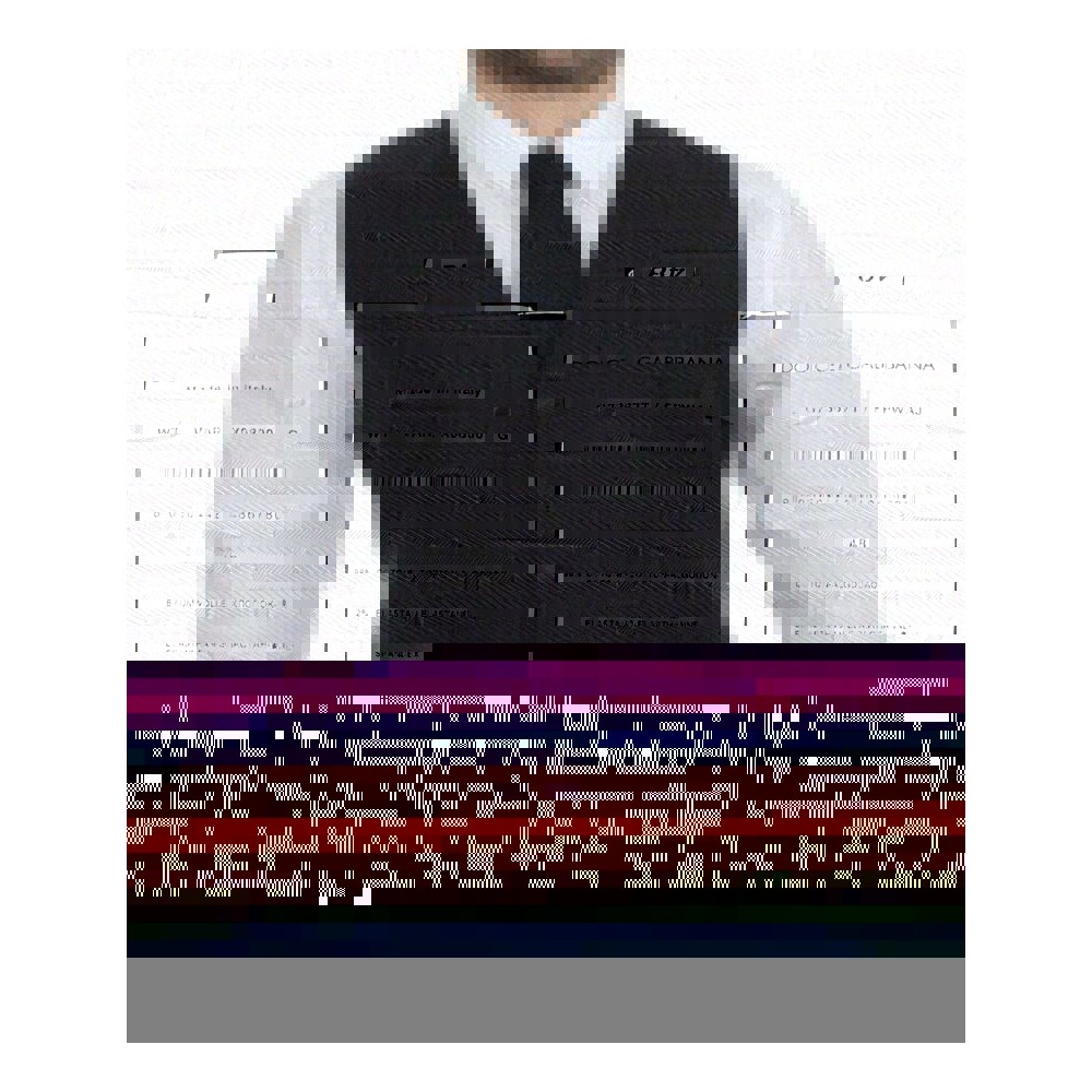 Dolce & Gabbana Schickes Schwarz gestreiftes Woll-Seiden-Kleid Weste