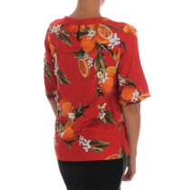 Dolce & Gabbana Verschönerte Bluse aus Crêpe mit Blütendruck