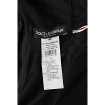 Dolce & Gabbana Gold-schwarzer Seidenstretch-Bodysuit-Strampler