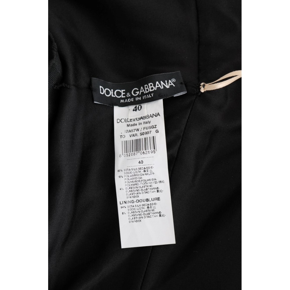 Dolce & Gabbana Gold-schwarzer Seidenstretch-Bodysuit-Strampler
