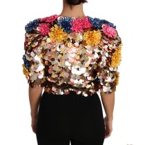 Dolce & Gabbana Verschönerte Bluse aus Crêpe mit Blütendruck