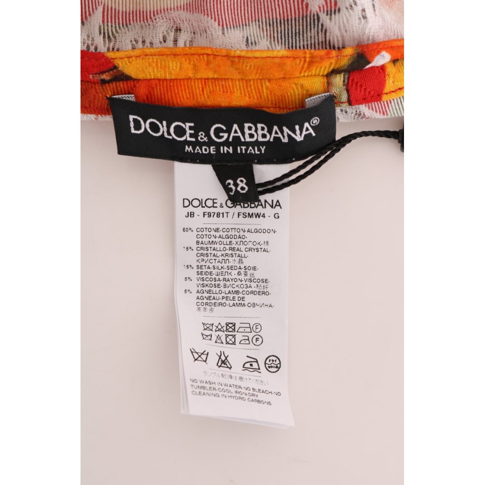 Dolce & Gabbana Verschönerte Bluse aus Crêpe mit Blütendruck