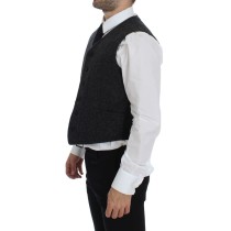 Dolce & Gabbana Elegantes Graues Wollmischung Kleid Weste
