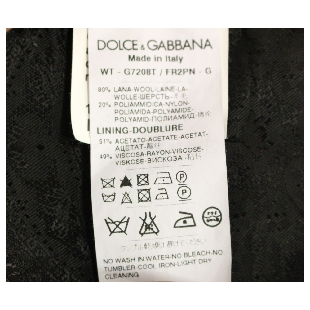 Dolce & Gabbana Elegantes Schwarzes Gestreiftes Einreihiges Kleid Weste