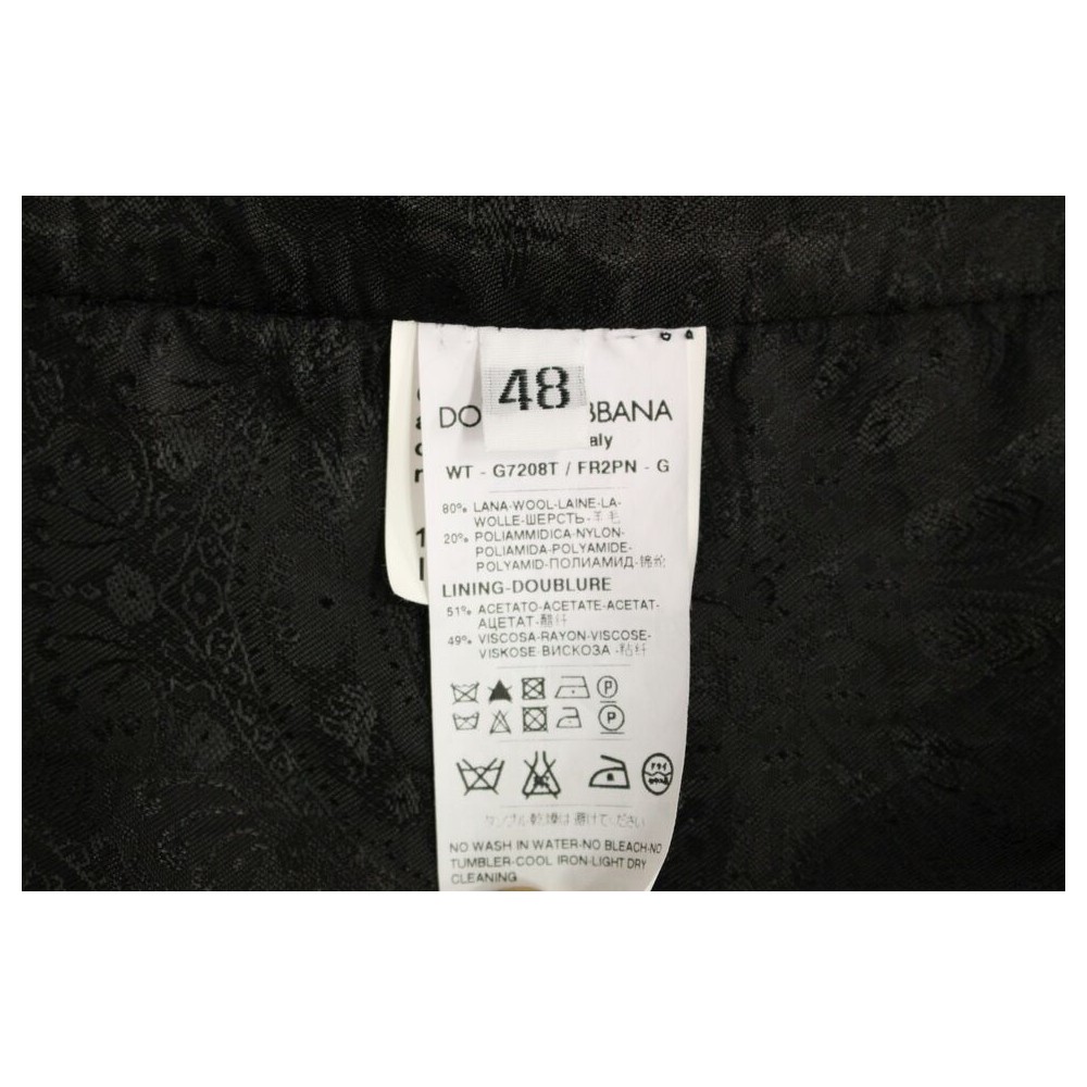 Dolce & Gabbana Elegantes Schwarzes Gestreiftes Einreihiges Kleid Weste