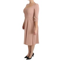 Dolce & Gabbana Elegantes Hellrosa A-Linie Knielanges Kleid