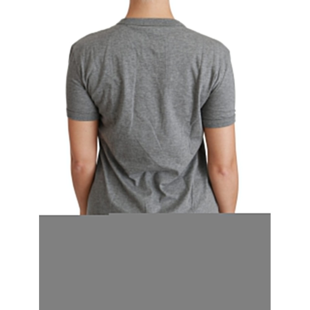 Dolce & Gabbana Schickes graues Amore Patch T-Shirt mit Rundhalsausschnitt