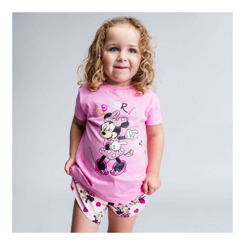 Sommer-Schlafanzug Minnie Mouse Rosa