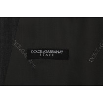 Dolce & Gabbana Elegante Graue Gestreifte Einreihige Weste