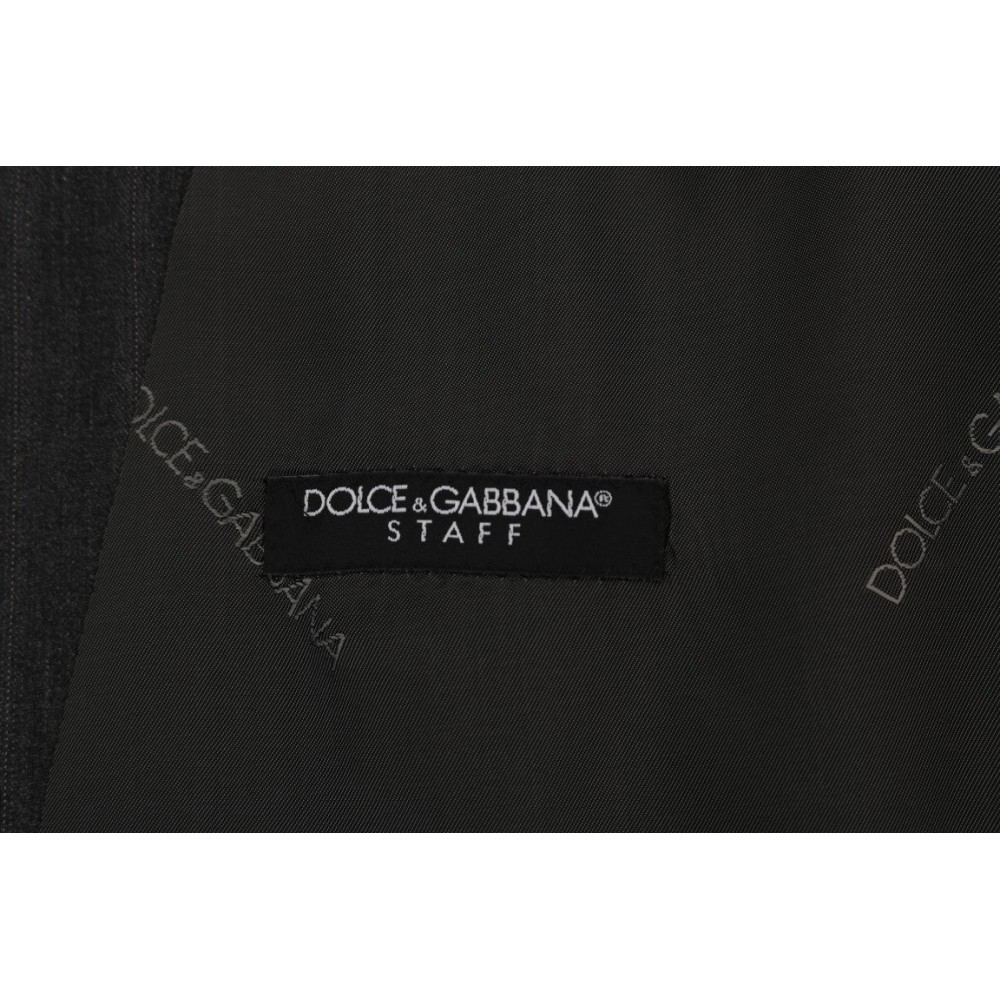 Dolce & Gabbana Elegante Graue Gestreifte Einreihige Weste