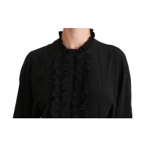 Dolce & Gabbana Elegante hochtaillierte Wollstrumpfhose in Dunkelgrau