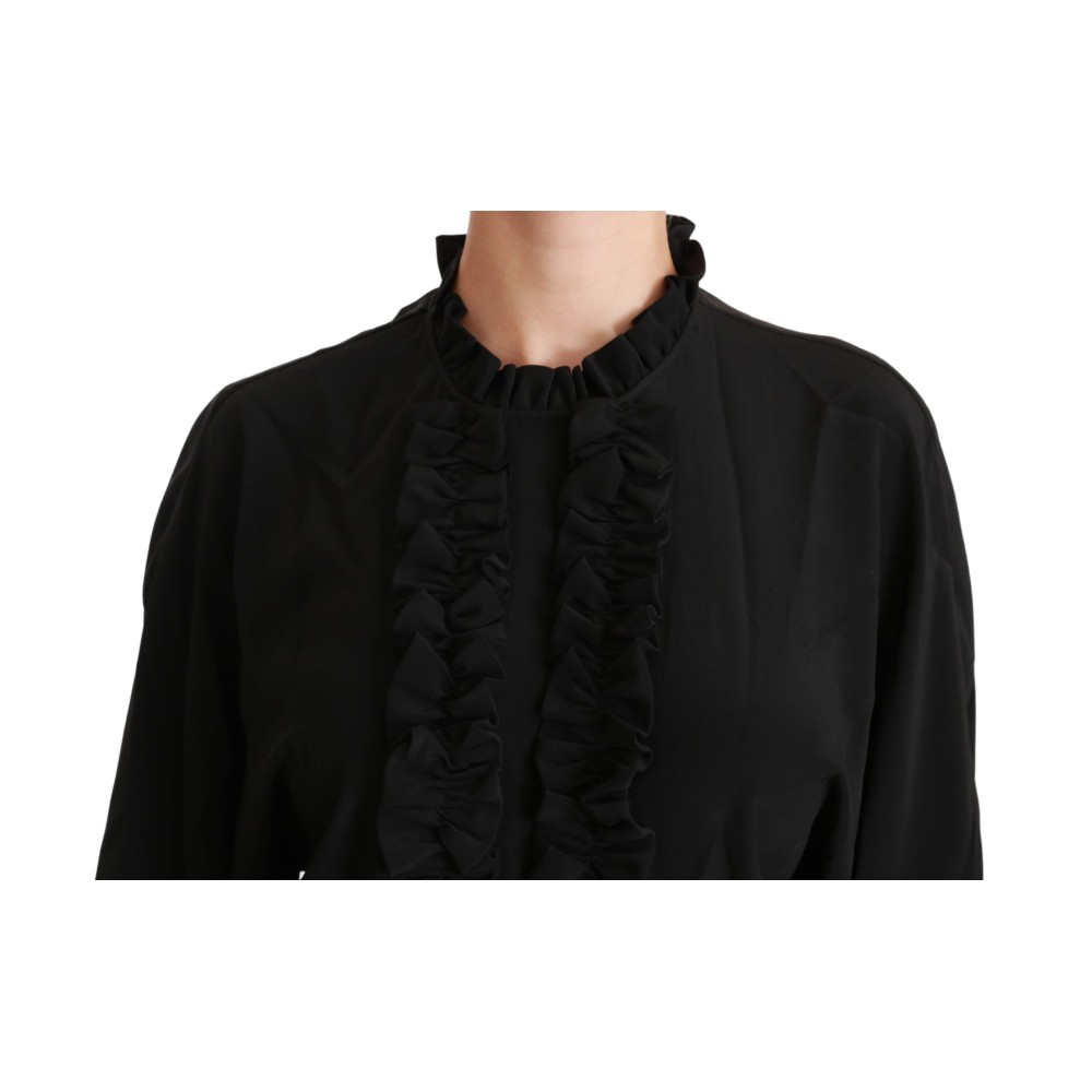 Dolce & Gabbana Elegante hochtaillierte Wollstrumpfhose in Dunkelgrau