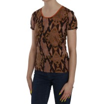 Just Cavalli Verführerische braune Bluse mit Schlangenhautmuster
