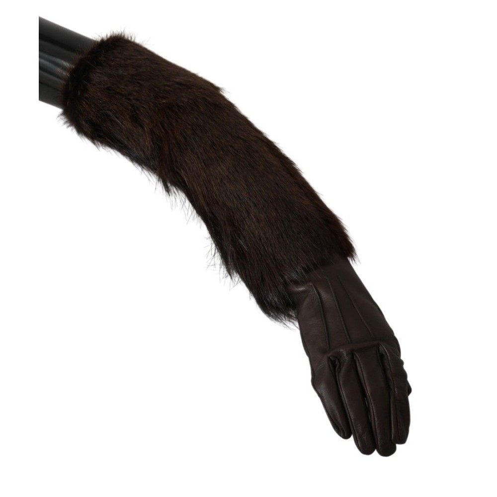 Dolce & Gabbana Elegante ellbogenlange Lederhandschuhe