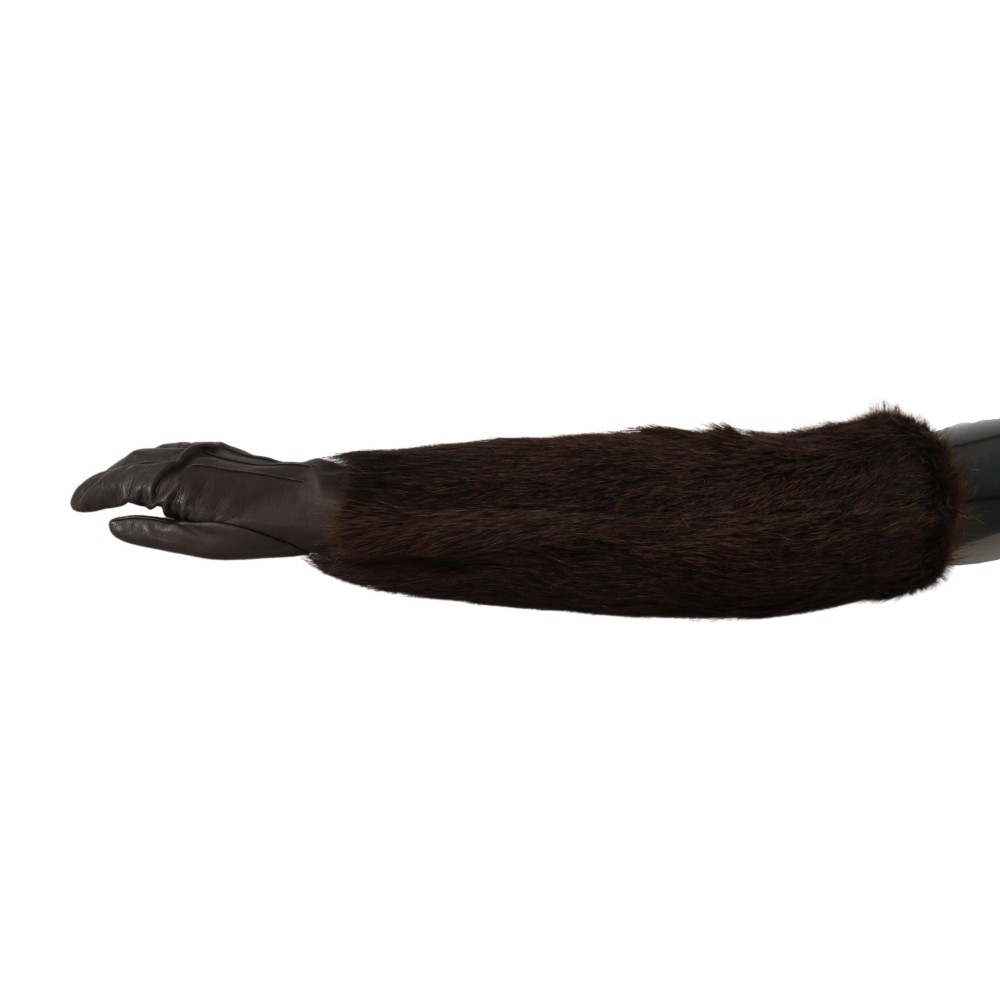 Dolce & Gabbana Elegante ellbogenlange Lederhandschuhe