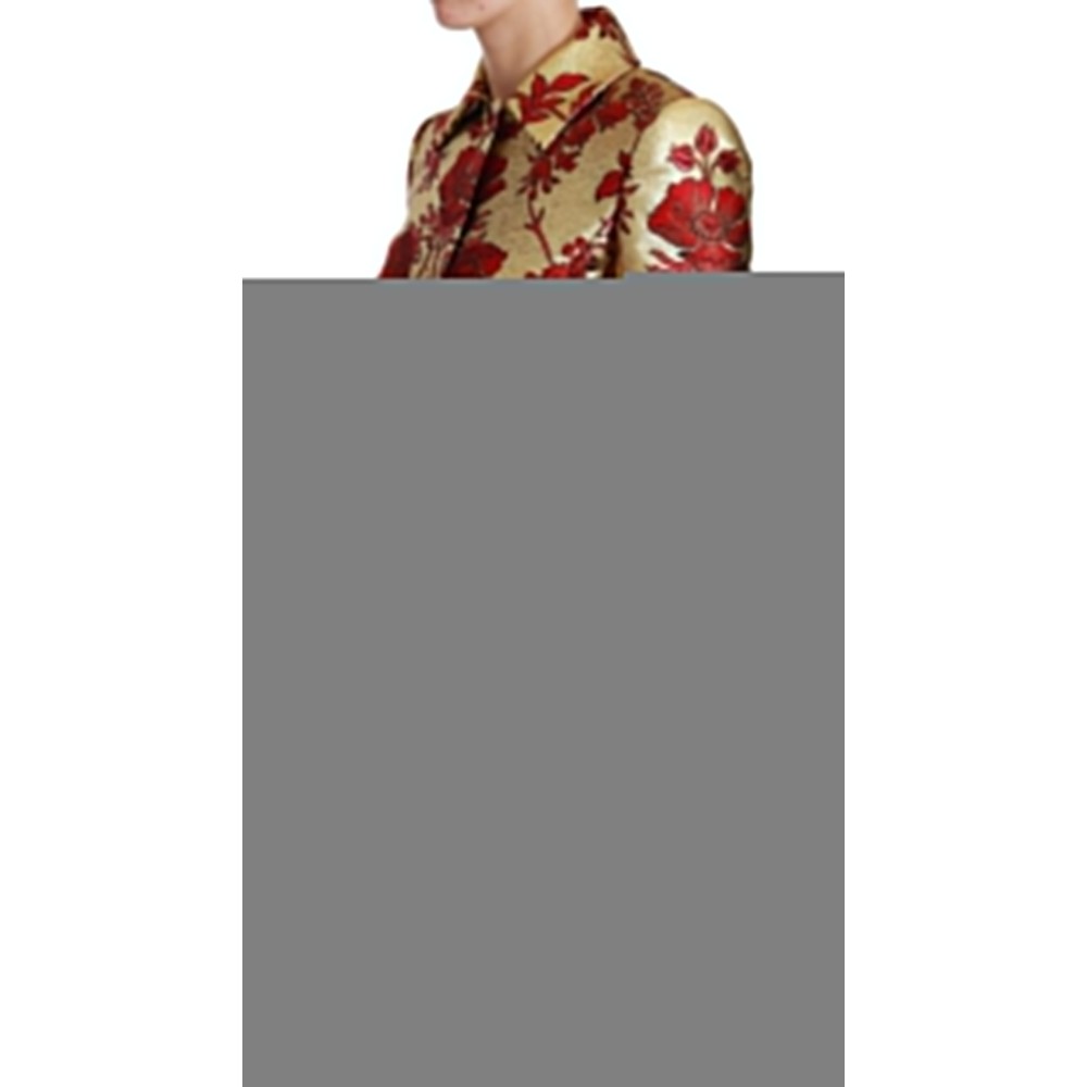 Dolce & Gabbana Eleganter Trenchcoat aus Brokat mit Blumenmuster in Gold