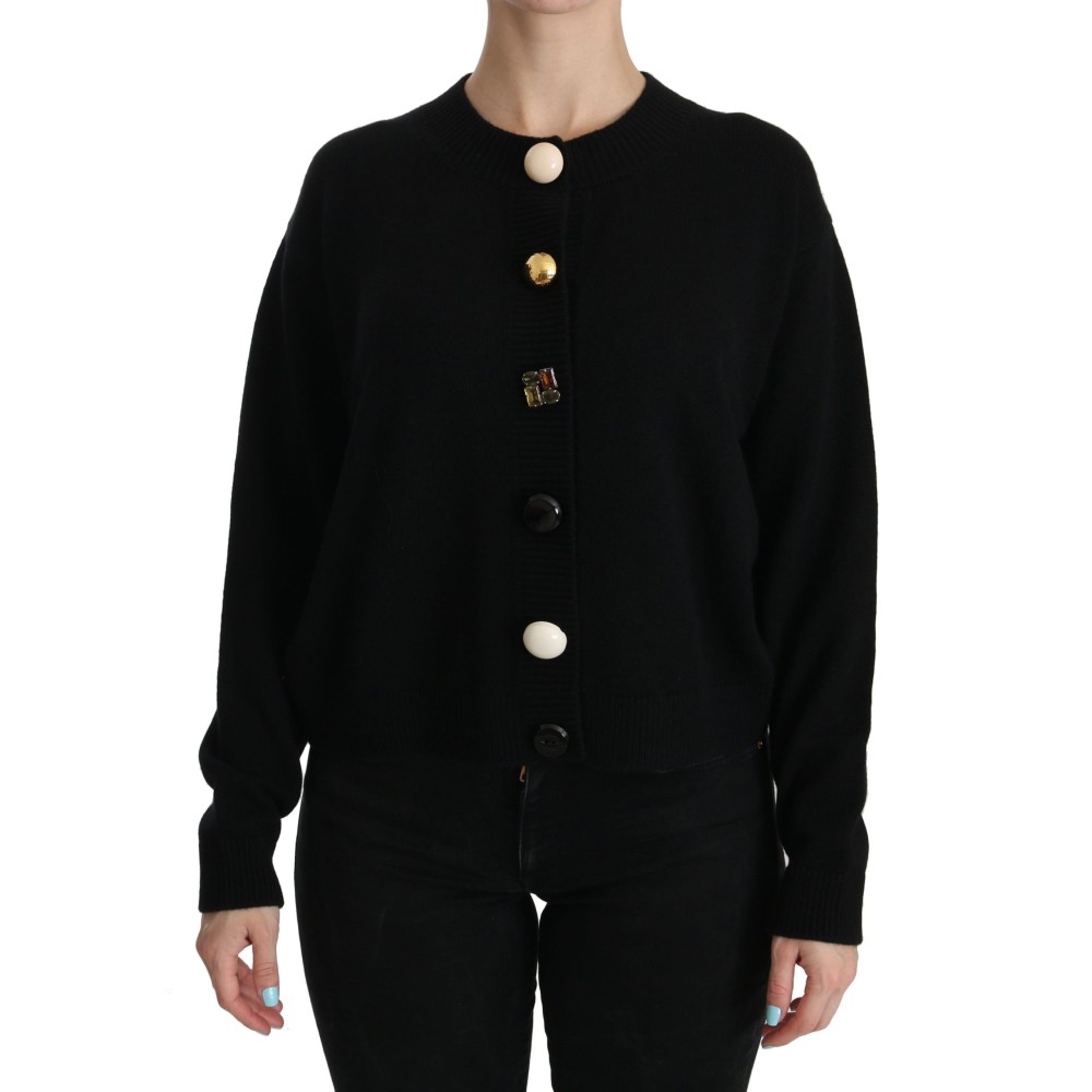 Dolce & Gabbana Elegantes schwarzes Kaschmir-Cardigan-Top
