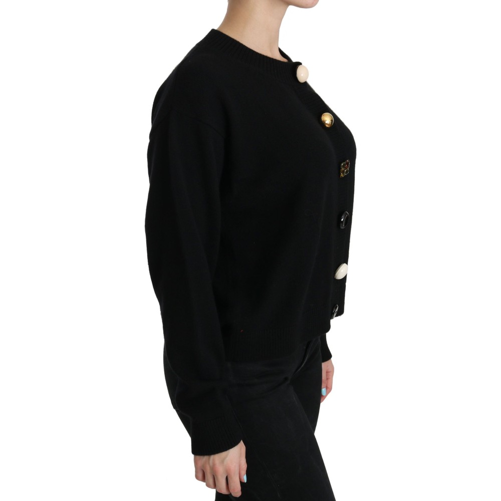 Dolce & Gabbana Elegantes schwarzes Kaschmir-Cardigan-Top