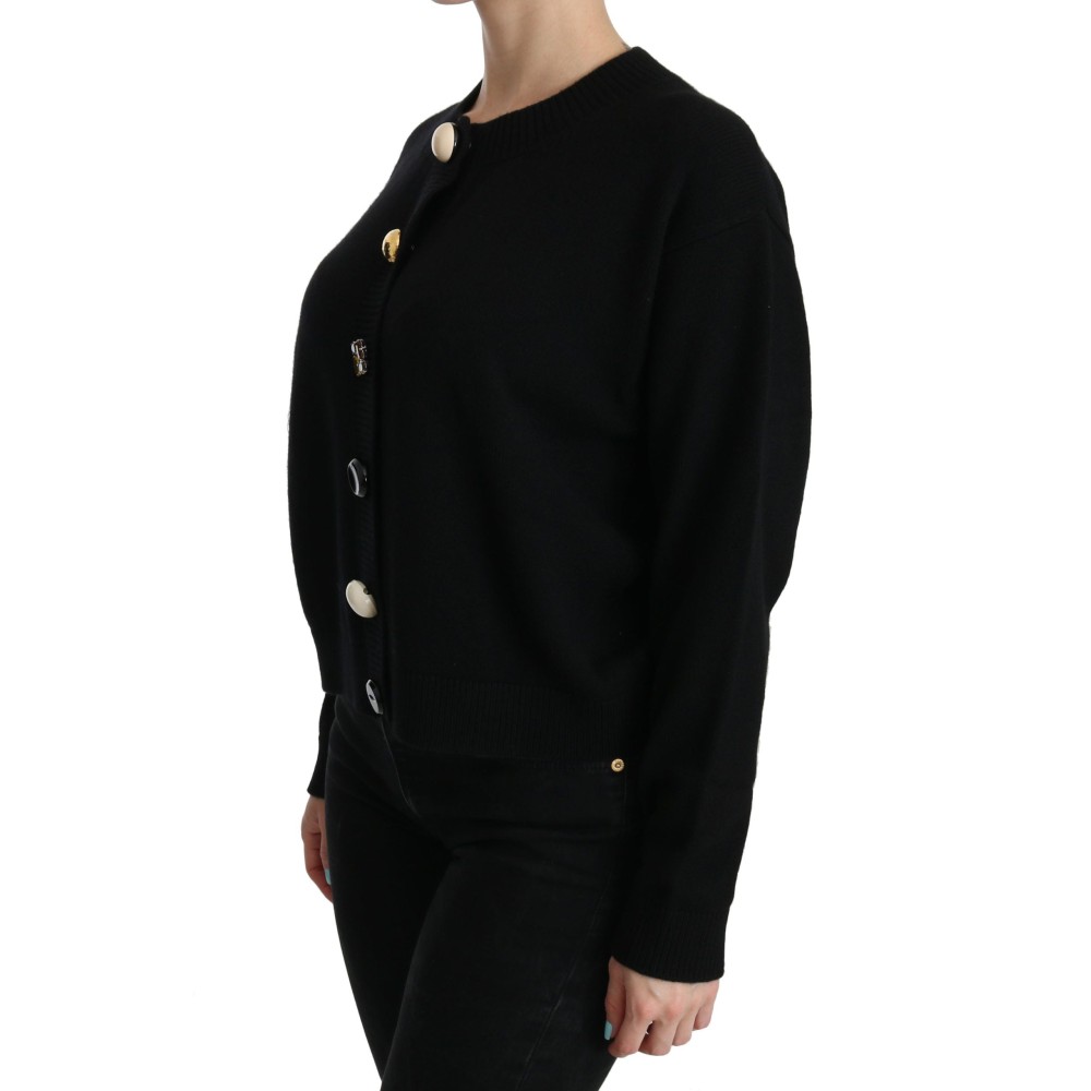 Dolce & Gabbana Elegantes schwarzes Kaschmir-Cardigan-Top