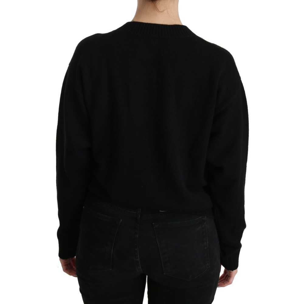 Dolce & Gabbana Elegantes schwarzes Kaschmir-Cardigan-Top