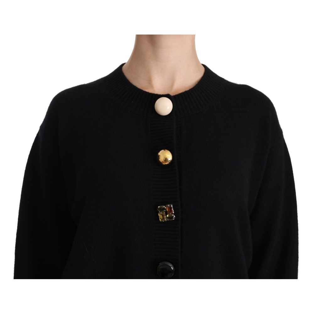 Dolce & Gabbana Elegantes schwarzes Kaschmir-Cardigan-Top