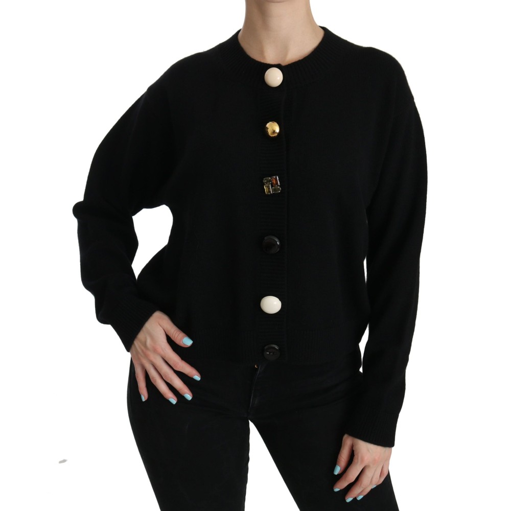 Dolce & Gabbana Elegantes schwarzes Kaschmir-Cardigan-Top