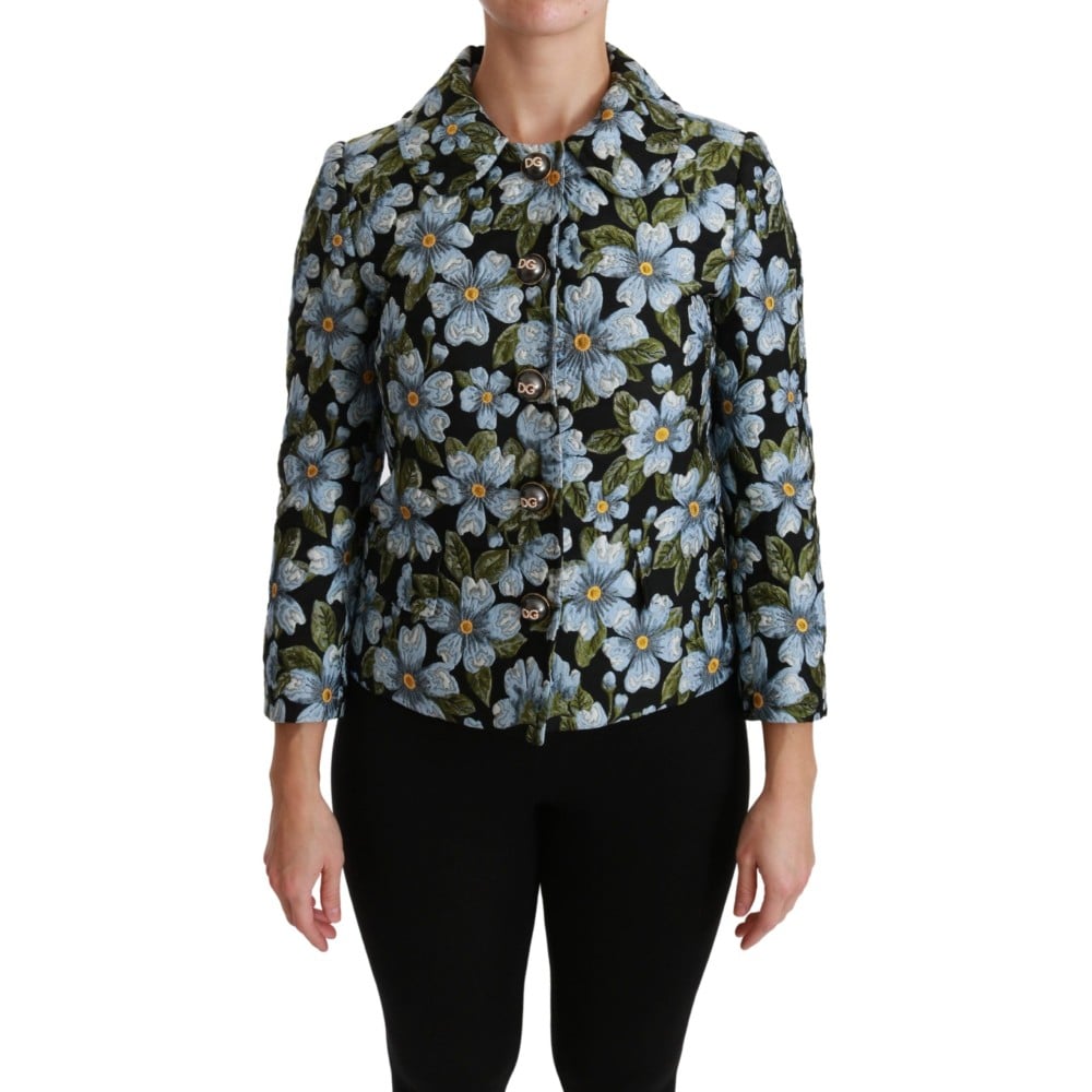 Dolce & Gabbana Eleganter floraler Brokat Blazer Mantel Jacke