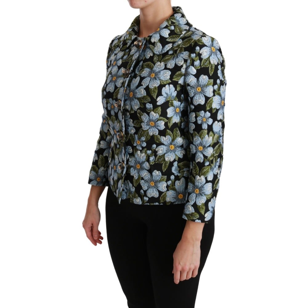 Dolce & Gabbana Eleganter floraler Brokat Blazer Mantel Jacke