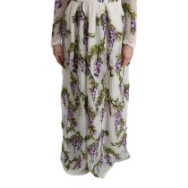 Dolce & Gabbana Elegantes Maxi A-Linien Kleid mit langen Ärmeln