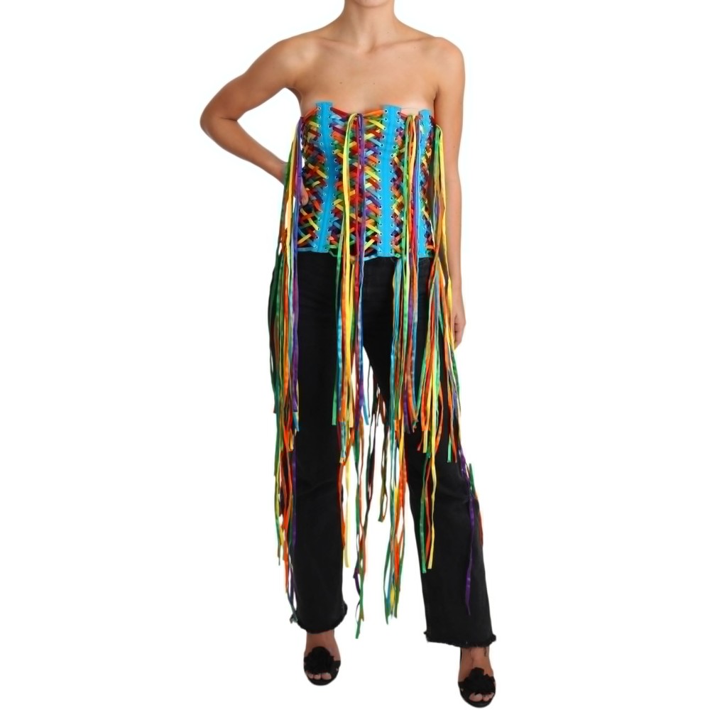 Dolce & Gabbana Multicolor Trägerloses Bustier Korsett-Top