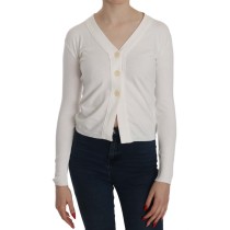 BYBLOS Elegante weiße Cardigan-Bluse mit V-Ausschnitt