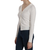 BYBLOS Elegante weiße Cardigan-Bluse mit V-Ausschnitt