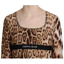 Roberto Cavalli Elegantes Leopardentop mit langen Ärmeln
