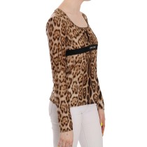 Roberto Cavalli Elegantes Leopardentop mit langen Ärmeln